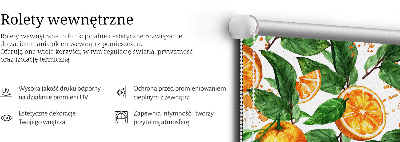 Fabric roller blind for window Oranges and leaves