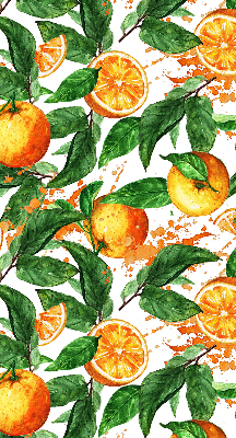 Fabric roller blind for window Oranges and leaves