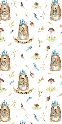 Blackout roller blind for window Teddy bears and plants