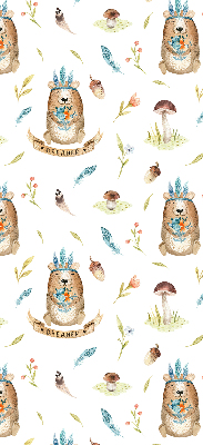 Blackout roller blind for window Teddy bears and plants