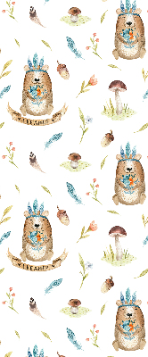 Blackout roller blind for window Teddy bears and plants
