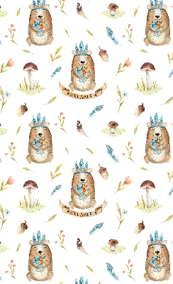 Blackout roller blind for window Teddy bears and plants