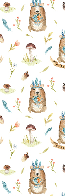 Blackout roller blind for window Teddy bears and plants