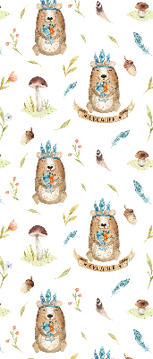 Blackout roller blind for window Teddy bears and plants