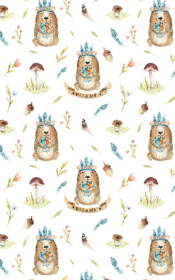 Blackout roller blind for window Teddy bears and plants