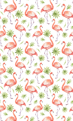 Fabric roller blind for window Flamingo and leaves