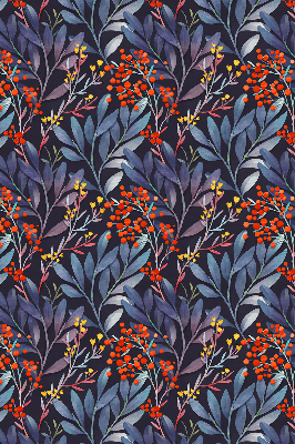 Blackout roller blind Dark leaves and rowan