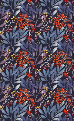 Blackout roller blind Dark leaves and rowan