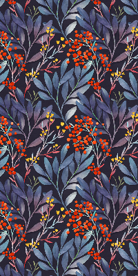 Blackout roller blind Dark leaves and rowan