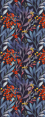 Blackout roller blind Dark leaves and rowan