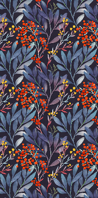Blackout roller blind Dark leaves and rowan