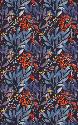 Blackout roller blind Dark leaves and rowan