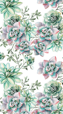 Blackout roller blind for window Green plants