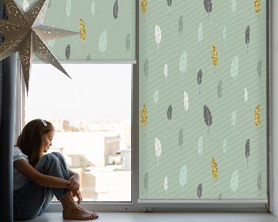 Fabric roller blind for window Colorful trees