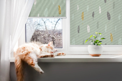 Fabric roller blind for window Colorful trees