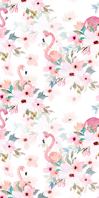 Blackout roller blind Flamingos among the flowers