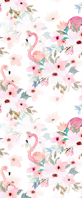 Blackout roller blind Flamingos among the flowers