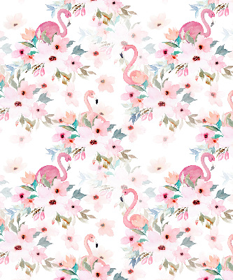 Blackout roller blind Flamingos among the flowers