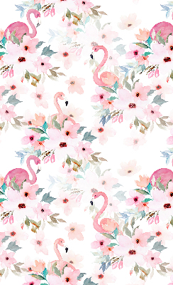 Blackout roller blind Flamingos among the flowers