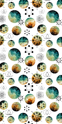 Blackout roller blind for window Colored circles