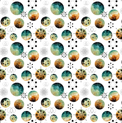 Blackout roller blind for window Colored circles