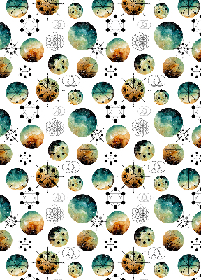 Blackout roller blind for window Colored circles