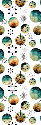 Blackout roller blind for window Colored circles