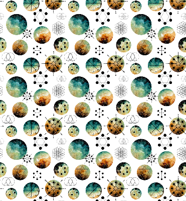 Blackout roller blind for window Colored circles