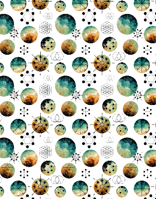 Blackout roller blind for window Colored circles