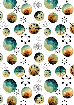 Blackout roller blind for window Colored circles