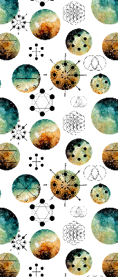 Blackout roller blind for window Colored circles