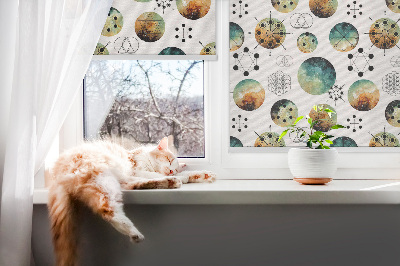 Blackout roller blind for window Colored circles