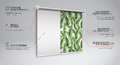 Fabric roller blind for window Leaves