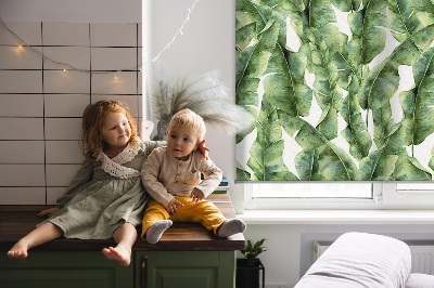 Fabric roller blind for window Leaves