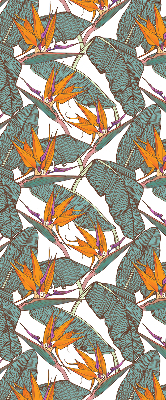 Fabric roller blind for window Flowers and leaves