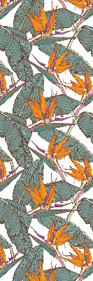 Fabric roller blind for window Flowers and leaves