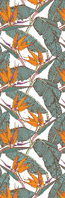 Fabric roller blind for window Flowers and leaves