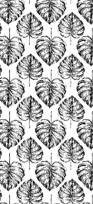 Blackout roller blind for window Gray leaves
