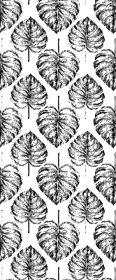 Blackout roller blind for window Gray leaves