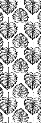 Blackout roller blind for window Gray leaves