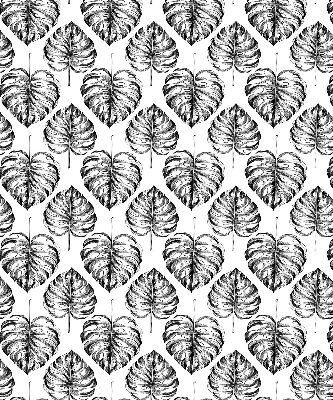 Blackout roller blind for window Gray leaves