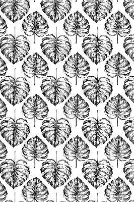 Blackout roller blind for window Gray leaves