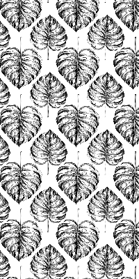 Blackout roller blind for window Gray leaves