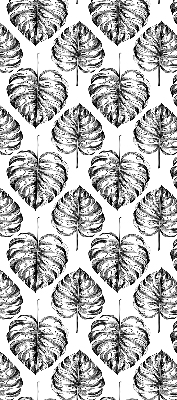 Blackout roller blind for window Gray leaves
