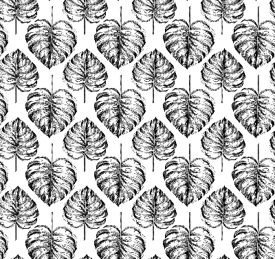 Blackout roller blind for window Gray leaves