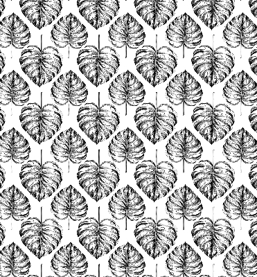 Blackout roller blind for window Gray leaves