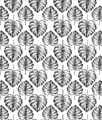 Blackout roller blind for window Gray leaves