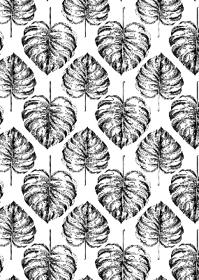 Blackout roller blind for window Gray leaves