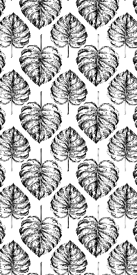 Blackout roller blind for window Gray leaves