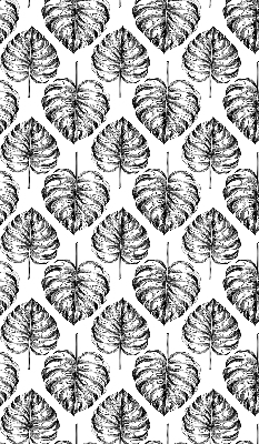 Blackout roller blind for window Gray leaves